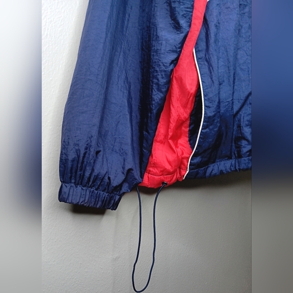Vintage 80s 90s Athletic Works Mens Large Nylon Jacket Full Zip Windbreaker Navy - Picture 5 of 10